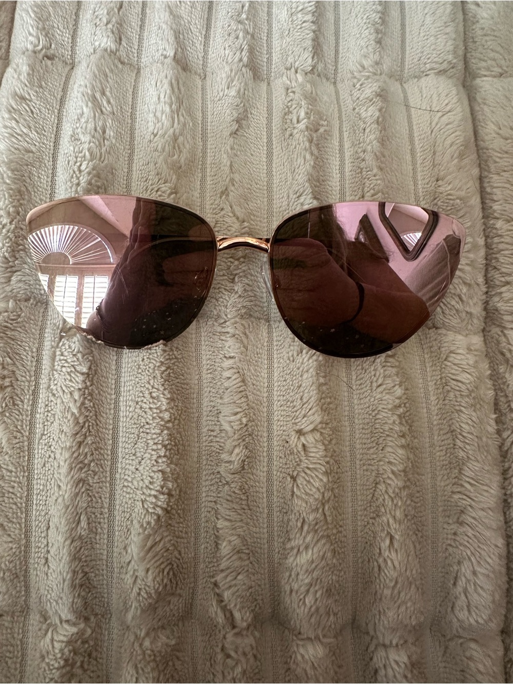 Target Pink Mirrored Cat-Eye Sunglasses with Gold Frame